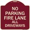 Signmission Fire Lane All Driveways Heavy-Gauge Aluminum Architectural Sign, 18" x 18", BU-1818-23999 A-DES-BU-1818-23999 - alternate 1